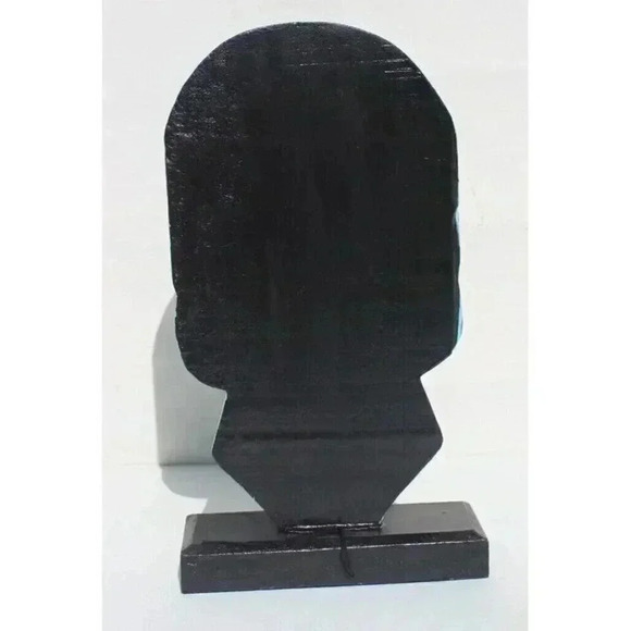 NEW Solid Wood Day of the Dead Sugar Skull Tabletop Figure HALLOWEEN Indonesia - Picture 4 of 4